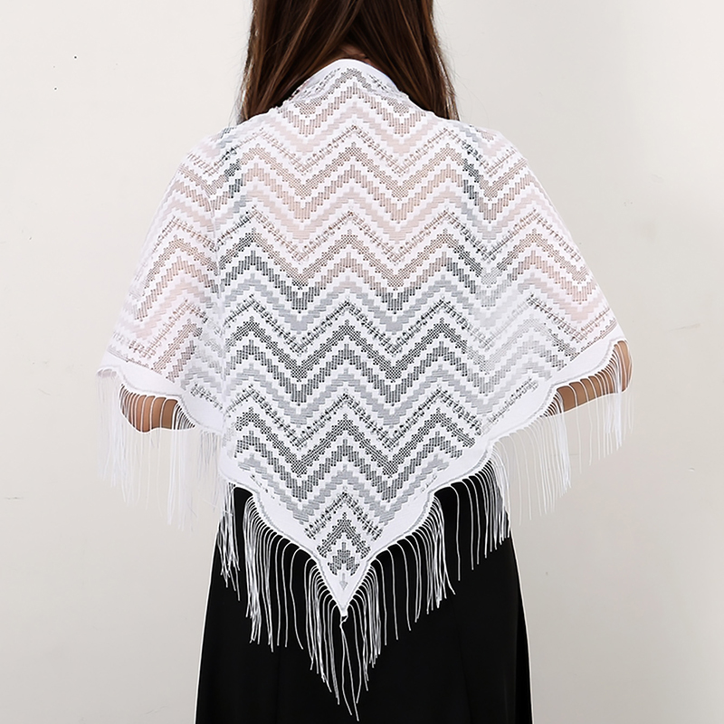 Elegantพู่สามเหลี่ยมผ้าพันคอโพ - Tassel Fringe Trim บทวิจารณ์และราคา