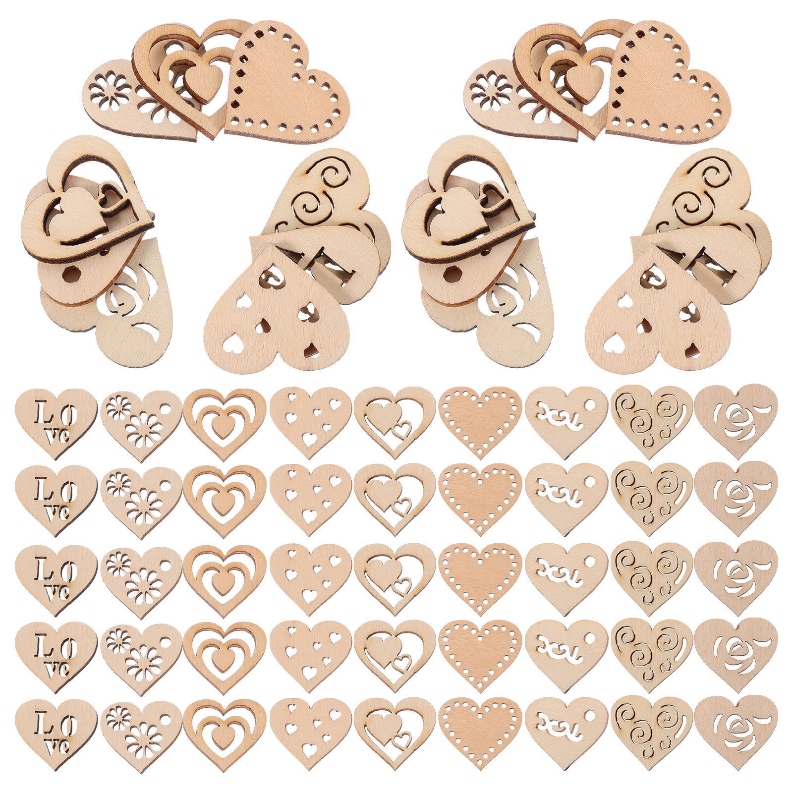 ชุดแผ่นไม้รูปหัวใจ 1 ชุด สำหรั - Christmas Craft Embellishment บทวิจารณ์และราคา
