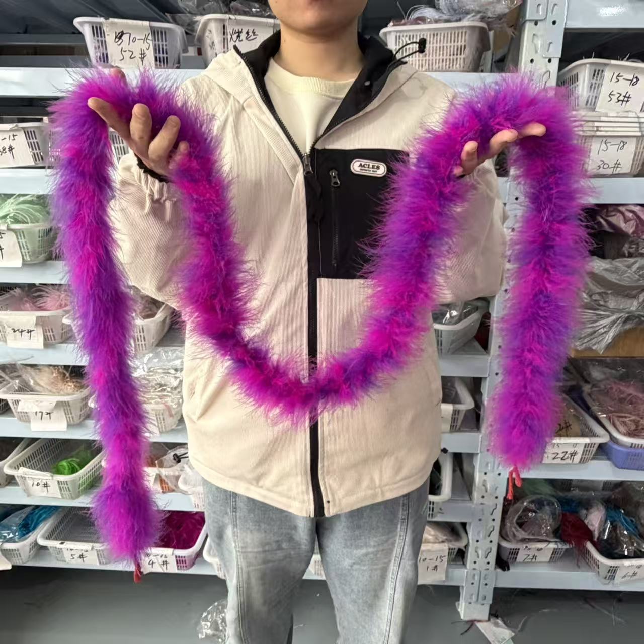 ขนนกมาลาบูหลากสี 2 เมตร ขนไก่ง - Feather Trim Marabou บทวิจารณ์และราคา