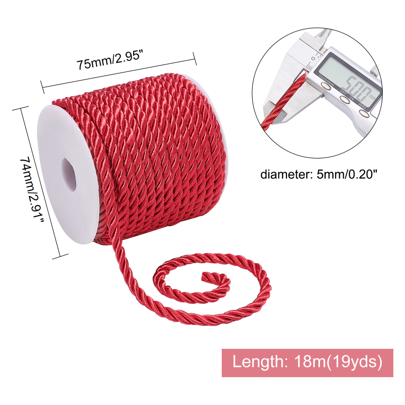 เชือกไหม19.6หลาสีแดงสำหรับงานค - Cord Trim Twisted บทวิจารณ์และราคา