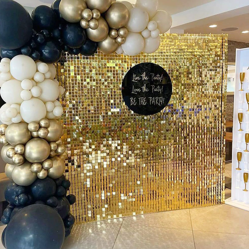 แผ่นผนังประดับเลื่อมสีทองอ่อน  - Sequin Fabric Panel บทวิจารณ์และราคา