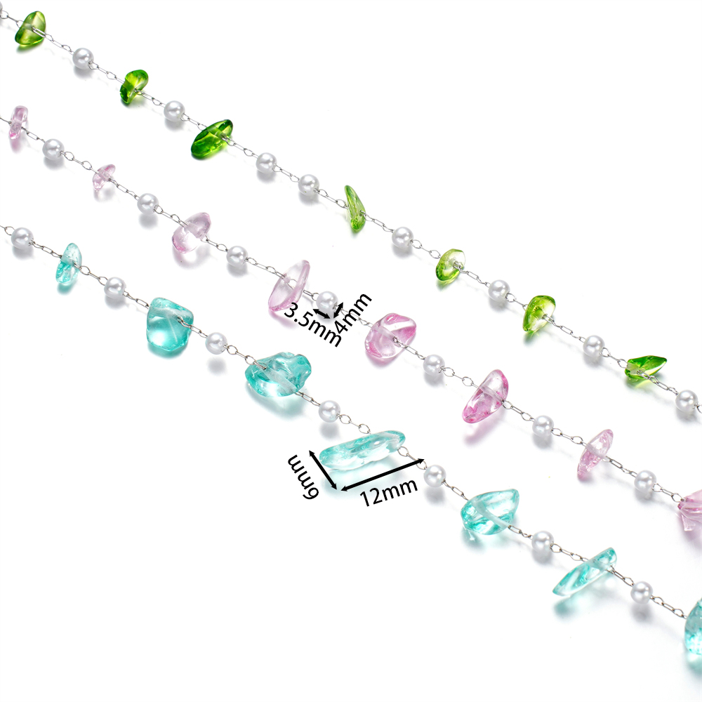 1Meter Crystal Glass Stone And - Pearl Trim Chain บทวิจารณ์และราคา