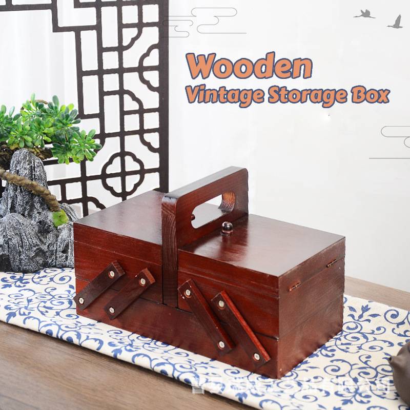 แบบพกพาพับไม้เย็บกล่องช่องด้าย - Craft Embellishment Storage บทวิจารณ์และราคา