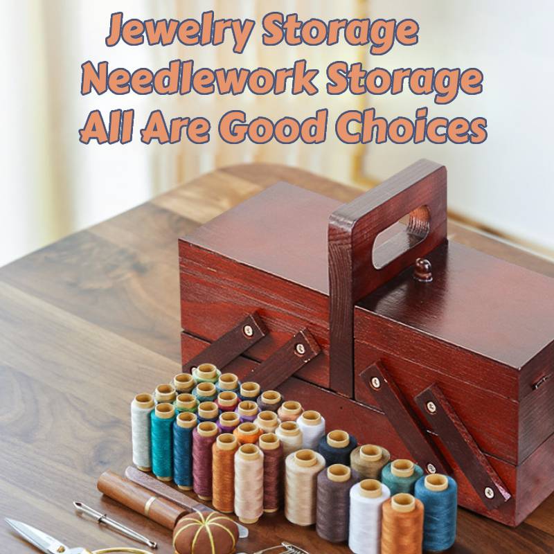 แบบพกพาพับไม้เย็บกล่องช่องด้าย - Craft Embellishment Storage บทวิจารณ์และราคา