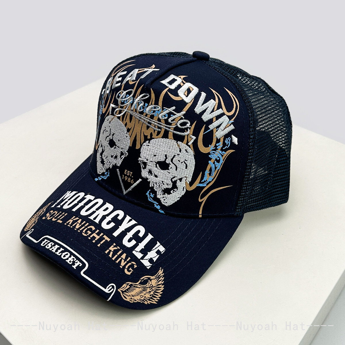 หมวกแก๊ปปักลายเปลวไฟรูปหัวกะโห - Embroidery Craft บทวิจารณ์และราคา