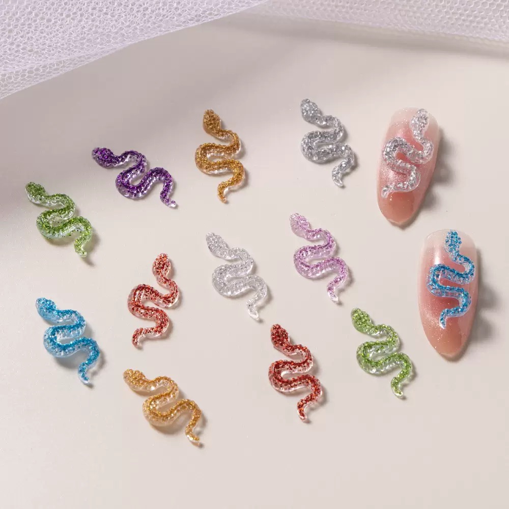 จี้เรซิ่นรูปงูการ์ตูนวิบวับขนา - Embellishment Glue Craft บทวิจารณ์และราคา