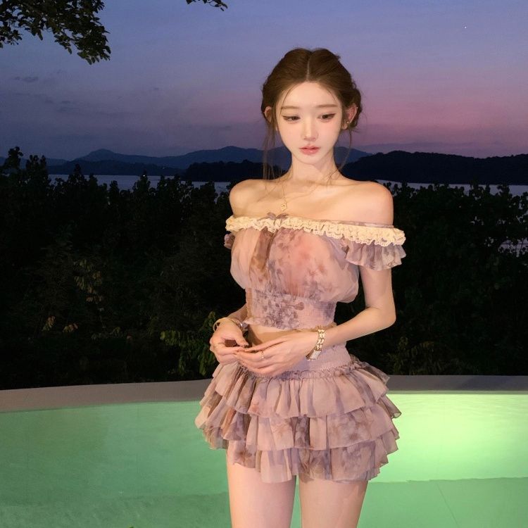 ชุดเซ็ต 2 ชิ้นลายดอกไม้สไตล์ฝร - Elastic Lace Trim บทวิจารณ์และราคา