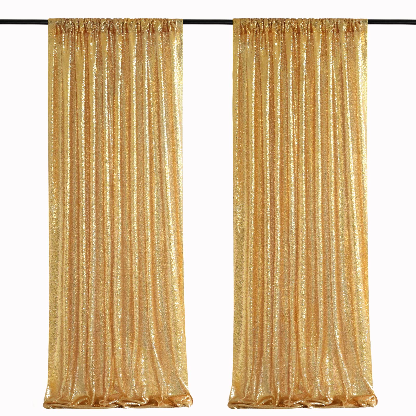 2PCS ทองเลื่อมปาร์ตี้ฉากหลังผ้ - Sequin Fabric Panel บทวิจารณ์และราคา