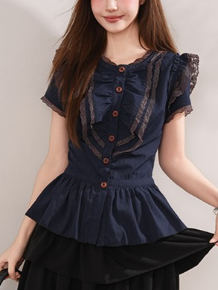ชุดเซ็ต 2 ชิ้นสไตล์โกธิคญี่ปุ่ - Elastic Lace Trim บทวิจารณ์และราคา