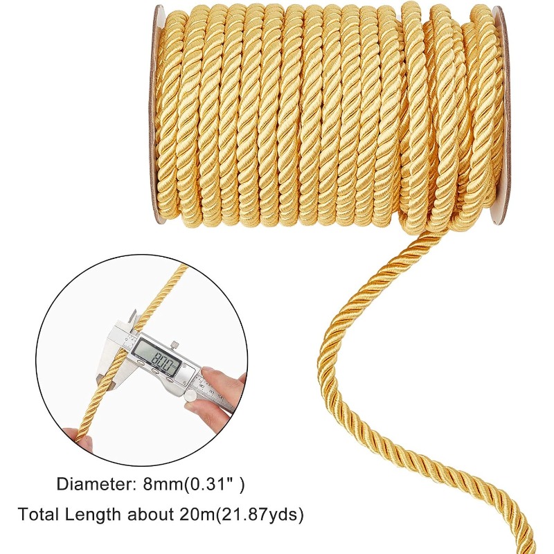 1 ม้วน 8 มม.20 หลาสายไฟ Trim ท - Cord Trim Twisted บทวิจารณ์และราคา