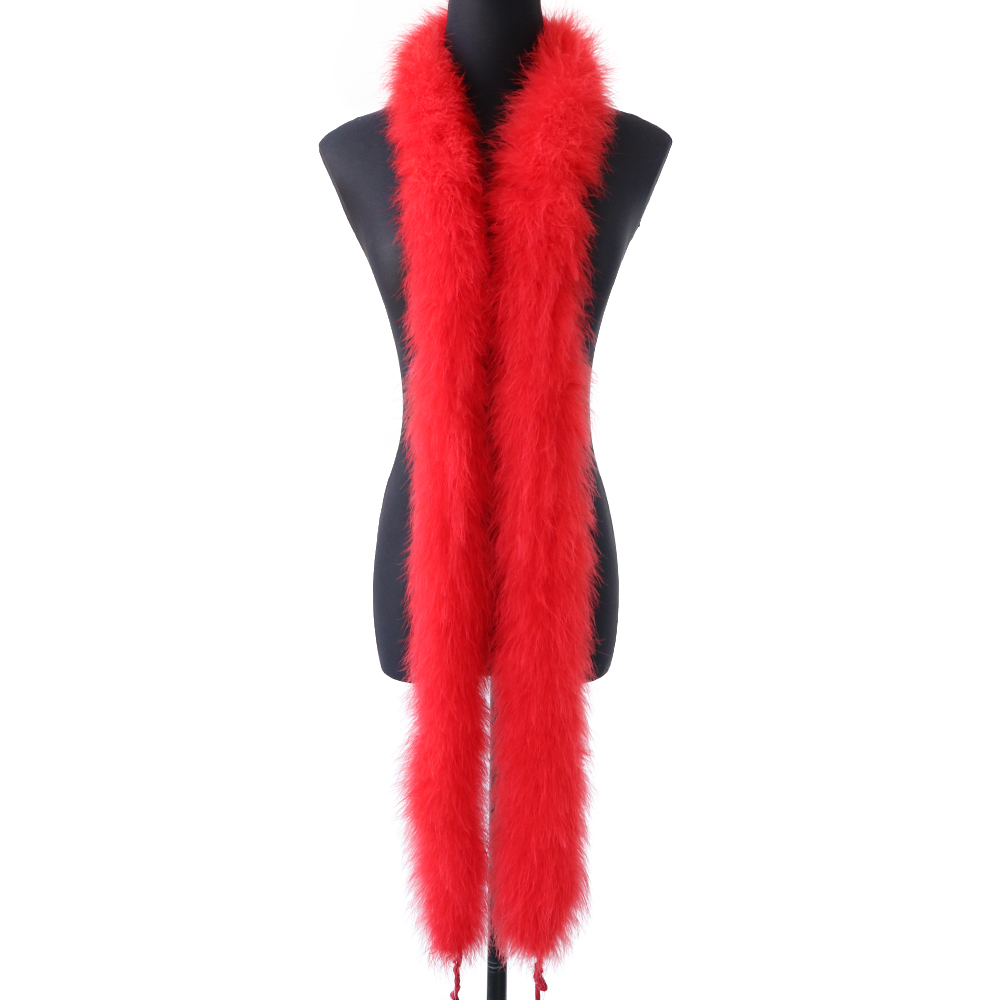 ขนนกมาลาบูสีแดงฟูฟ่อง 2 เมตร 5 - Feather Trim Marabou บทวิจารณ์และราคา