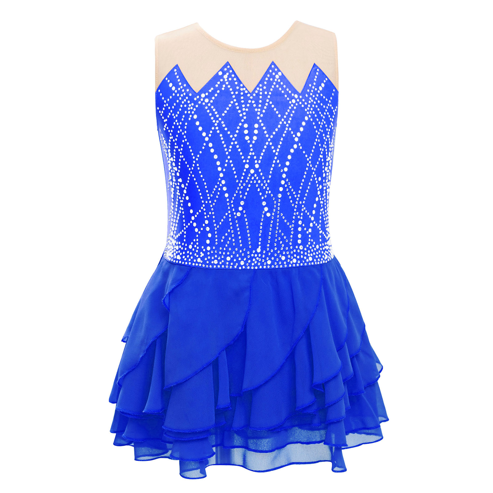 สาวตาข่ายสเก็ตลีลาชุดเต้นรํา L - Rhinestone Banding Trim บทวิจารณ์และราคา