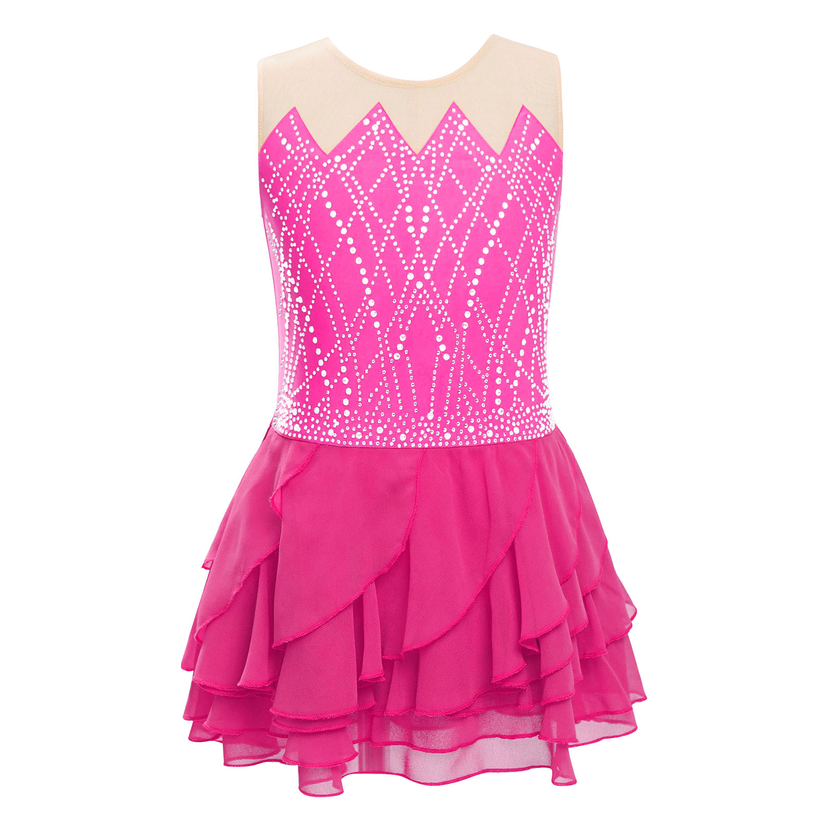 สาวตาข่ายสเก็ตลีลาชุดเต้นรํา L - Rhinestone Banding Trim บทวิจารณ์และราคา