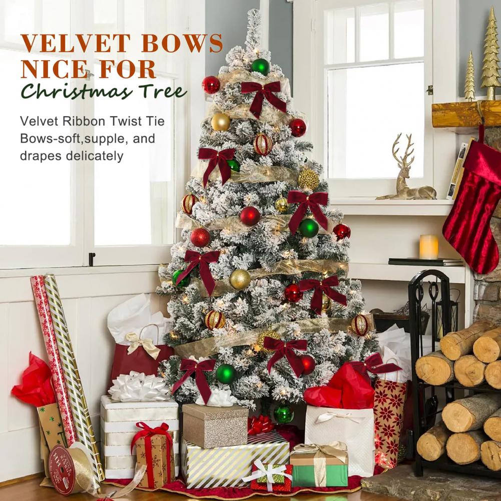 โบว์คริสต์มาส โบว์กำมะหยี่คริส - Christmas Craft Embellishment บทวิจารณ์และราคา