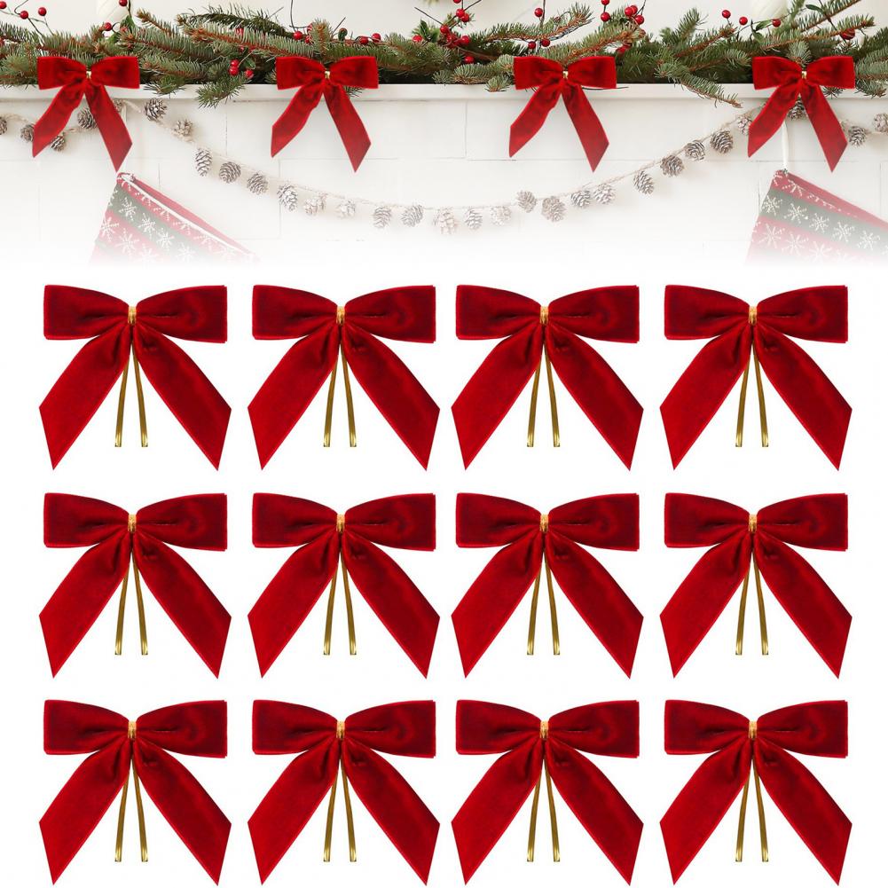 โบว์คริสต์มาส โบว์กำมะหยี่คริส - Christmas Craft Embellishment บทวิจารณ์และราคา