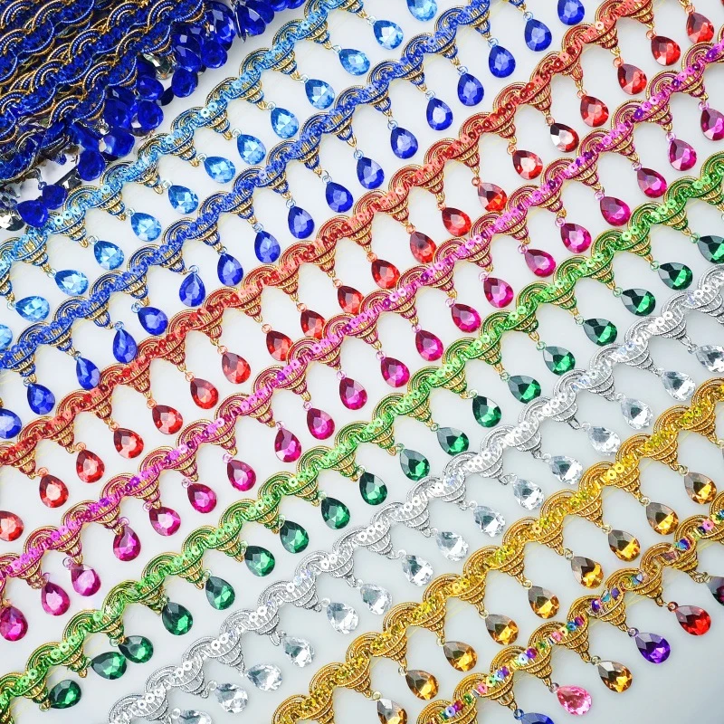 ลูกไม้ประดับพู่ห้อยคริสตัลพร้อ - Tassel Fringe Trim บทวิจารณ์และราคา