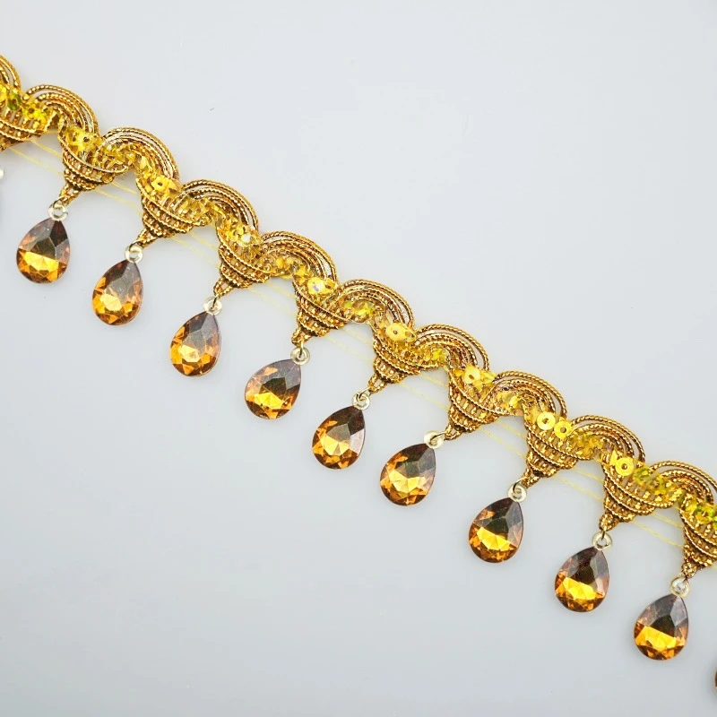ลูกไม้ประดับพู่ห้อยคริสตัลพร้อ - Tassel Fringe Trim บทวิจารณ์และราคา