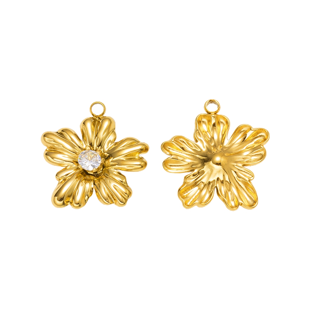 จี้ดอกไม้สแตนเลสสีทอง 5 ชิ้น พ - Embellishment Crafts บทวิจารณ์และราคา
