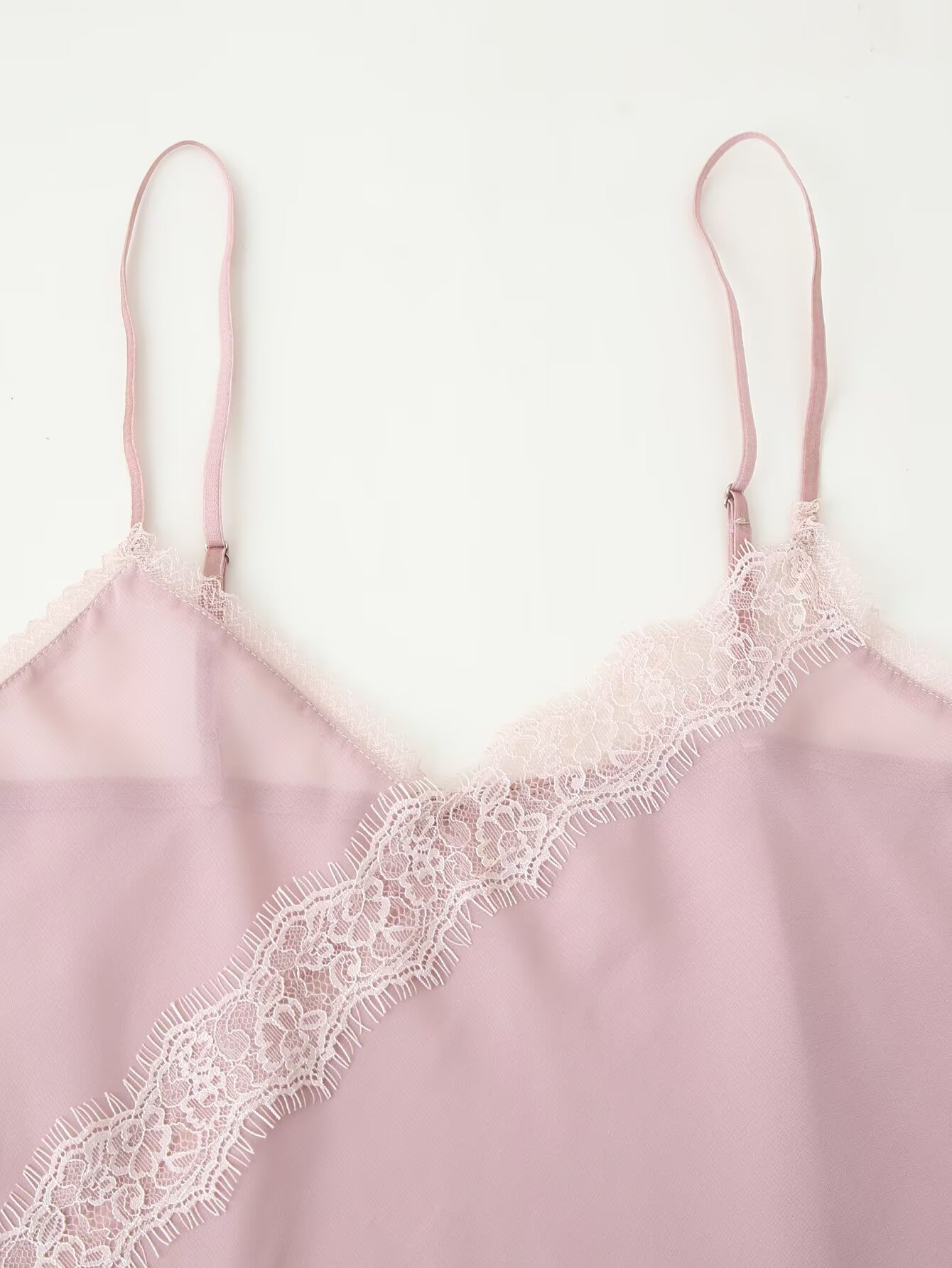 ชุดเสื้อสายเดี่ยวสีชมพูและกระโ - Elastic Lace Trim บทวิจารณ์และราคา