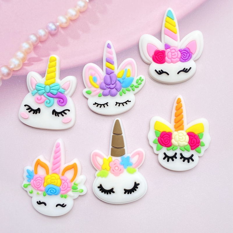 12Pcs มินิน่ารักยูนิคอร์น PVC  - Embellishment Glue Craft บทวิจารณ์และราคา