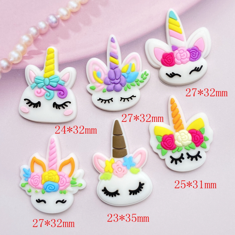 12Pcs มินิน่ารักยูนิคอร์น PVC  - Embellishment Glue Craft บทวิจารณ์และราคา