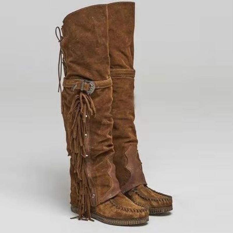 รองเท้าบูทผู้หญิงแบบใหม่ปี 202 - Tassel Fringe Trim บทวิจารณ์และราคา